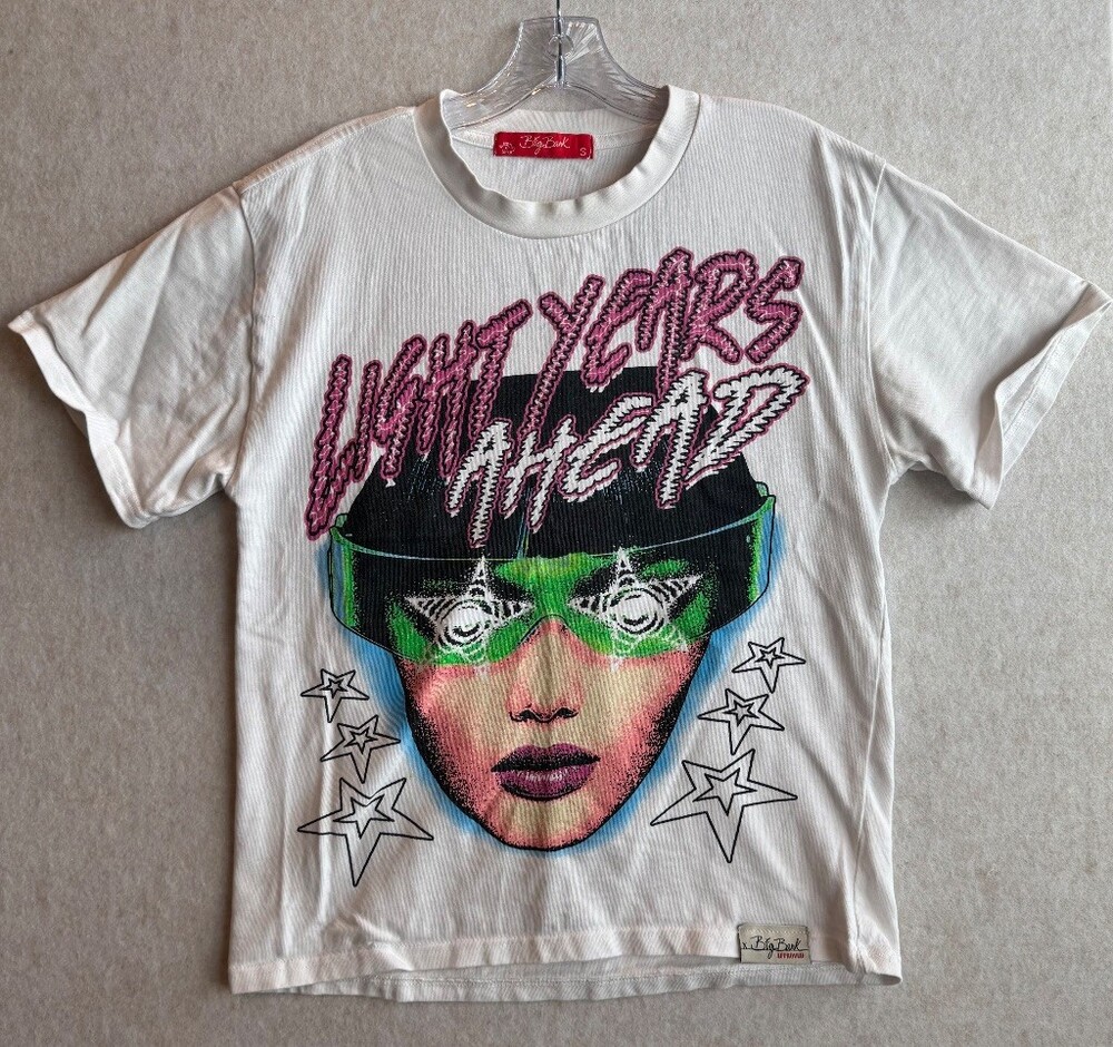 Big Bank Light Years Ahead Graphic Tee Women’s S White Y2K Streetwear Tour Shirt